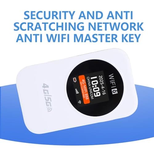 XUMIUZIY Portable 4G WiFi Router, Mobile Wireless Hotspot with 3000mAh Battery and LCD Display for Travel Camping Hotel Business Trip Supports SIM Card and 10 Devices (White) — view 6