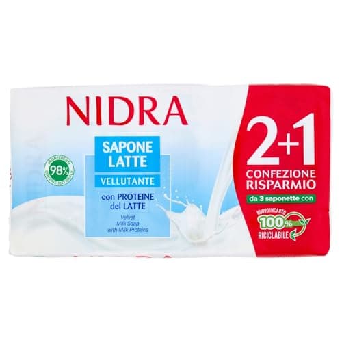 NIDRA Tripack Velvet Soap, Made in Italy, 3 x 90 g