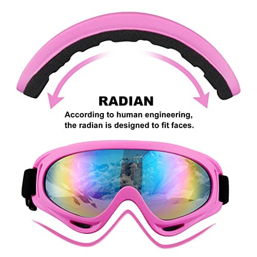 SixYard Ski Goggles, Motorcycle Goggles, 3 Pack Snowboard Snow Goggles for Men Women Adult Youth (Style 4) — view 2