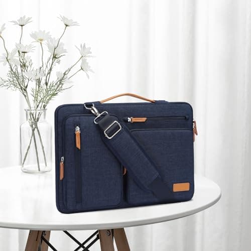 MOSISO Laptop Case 16 inch, 15.6 inch Laptop Bag Men Women, Navy Blue — view 3