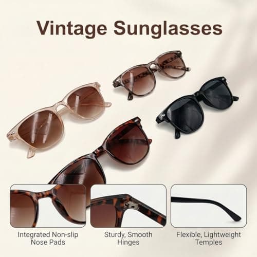 Lumoia 4Pcs Sunglasses for Women, Retro Ladies Polarized Sunglasses UV400 — view 4