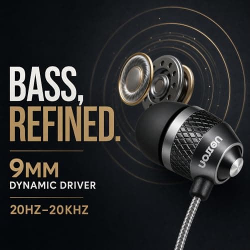 Betron B25 Earphones, In-Ear Wired Headphones, Black — view 5