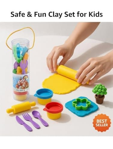 Clayo-Play Dough Tools Set for Kids – 13PCS Playdough Accessories Kit with Roller, Cutters & Molds – Toddler Clay Modeling Tools for Preschool Sensory Play, Arts & Crafts Toy for Boys & Girls — view 5