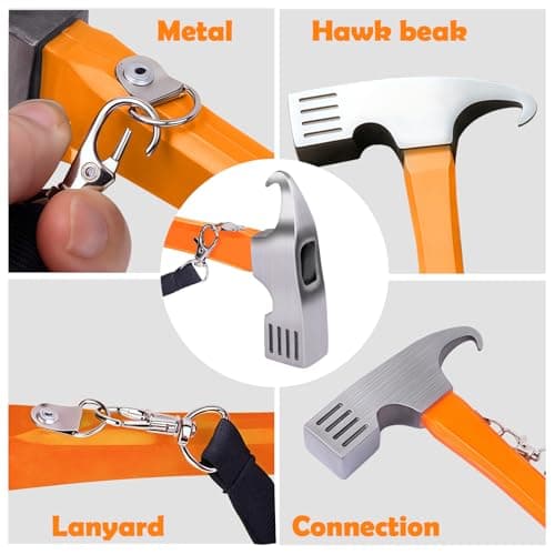 Camping Hammer with Tent Stake Remove, 12 inch Outdoor Multifunction Camping Mallet for Tent Pegs with Holding Strap and Tote Bag, for Outdoor Camp Picnic, Rustproof, Non-Slip Comfortable Grip — view 5