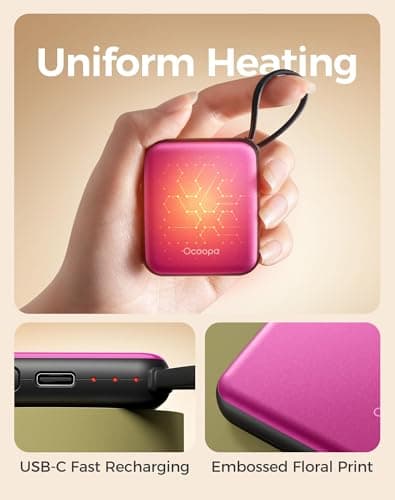 OCOOPA Hand Warmers Rechargeable 2 Pack, 7Hrs*2 Long Heat, 0.6" Ultra Slim Fits Pocket Gloves, 3 Heat Levels, UL Certified Electric Handwarmer, Gifts for Christmas,Winter Essential,UT5 Nano — view 5