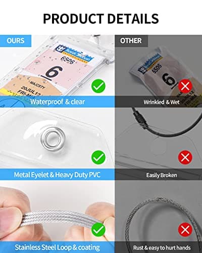 NTONPOWER P&O Cruise Luggage Tag Holders 4 Pcs Cruise Luggage Tags + 2 Pcs ID Card Luggage Tags for Suitcases with Zip Seal & Steel Loops Travel Vacation Accessories Cruise Necessities — view 4