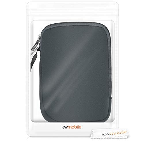 kwmobile Neoprene e-Reader Pouch Size 6" eReader - Universal eBook Sleeve Case with Zipper - Grey — view 6
