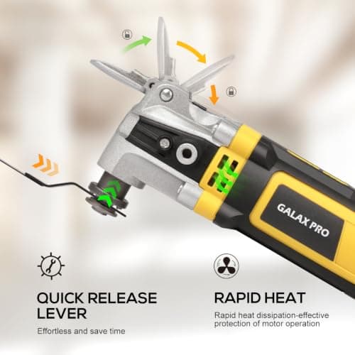 GALAX PRO 400W Oscillating Multi Tool,Quick Release 6-Speed,30Pc-Yellow — view 4