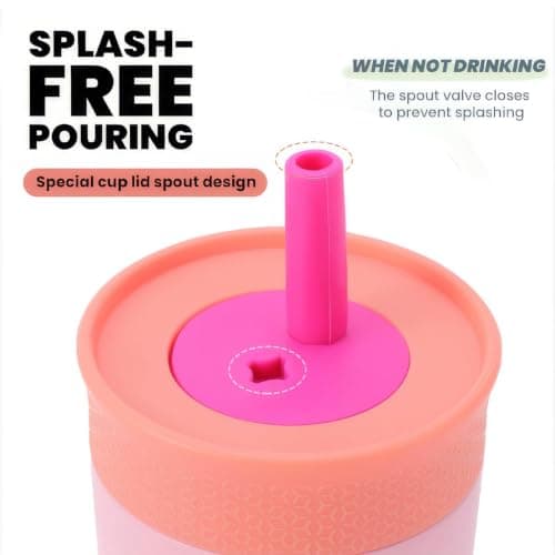ZHUIYIWIN Insulated Stainless Steel Tumbler 12oz with Silicone Straw Lid, Leakproof Travel Coffee Cup, Double Wall Vacuum Insulated Tumbler for Hot & Cold Drinks, Reusable Car & Desk Cup (Pink) — view 2