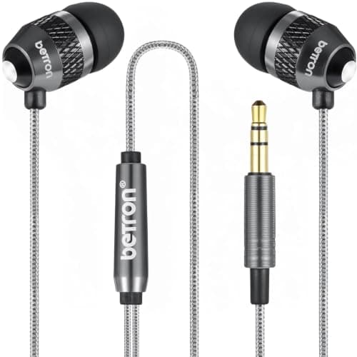 Betron B25 Earphones, In-Ear Wired Headphones, Black