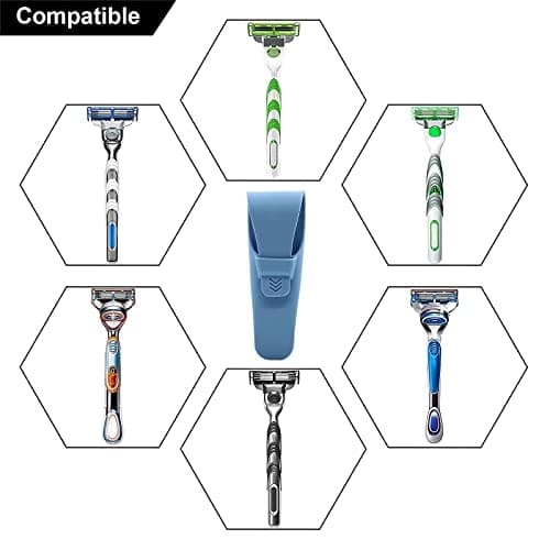 Skyzone Razor Case, Waterproof Razor Protector, Portable Silicone Razor Travel Case for Manual Razor Storage and Travel（blue） — view 5