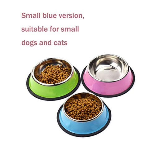3 Pieces Cat Bowl Stainless Steel Non-Slip and Leak-Proof Cat Food Bowl,Feeding Bowls For Cats， Cat Water Bowl, Multifunctional Pet Food Bowl, Color Food Grade Travel Stainless Steel Food Bowl Cat — view 4