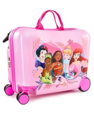 Fast Forward Disney Princess 18 Inch Ride On Luggage, for Kids, Ages 3+
