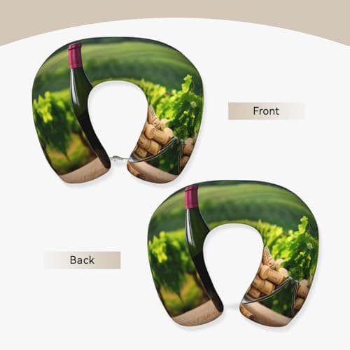 SamLng Wine Bottle Corks Grapes Memory Foam Travel Pillow â€“ U-Shaped Neck Support â€“ Perfect for Watching Movies, Working, Driving, and Relaxing — view 3