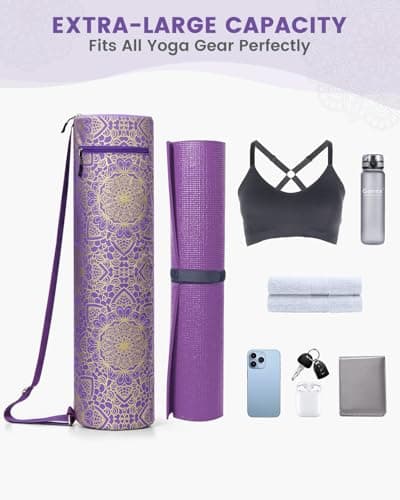 Gonex Yoga Mat Bag, Full-Zip Mat Carrier, Royal Purple — view 5