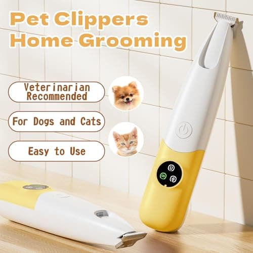 Pet & Trimmer, for Cats & Dog, USB Charging, LED Light, Paw Plant, Ears, Face, Butt, Partial Cut, Pet Trimmer, Small Size, Lightweight, Low Noise, Low Vibration, Cordless — view 2