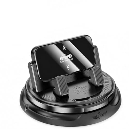 SUJAHHUJIQ Car Phone Holder 360 Degree Rotation, Dashboard Phone Mount with Adjustable Spring Clip, Adjustable Universal Car Phone Mount for Smartphones