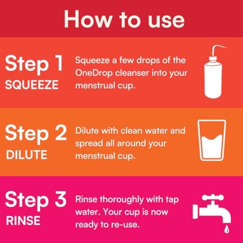 Asan OneDrop Menstrual Cup Cleanser, 60 ml | A Natural & Safe Way to Wash Your Cups | Portable Travel Bottle for Hygiene On the Go | Steriliser to Remove Odour & Stains | Eco-Friendly Period Product — view 2