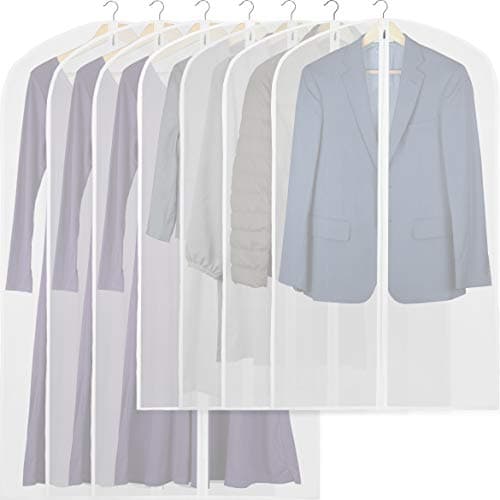 Simple Houseware 7PK Regular Garment Bag, White, 50/40