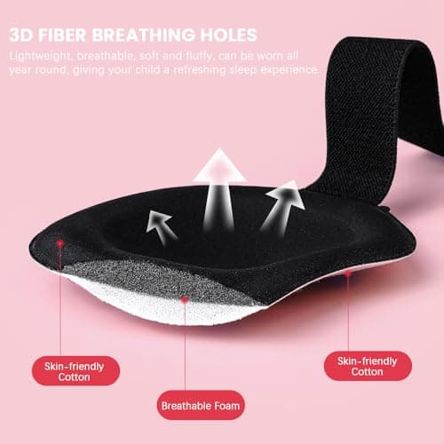 Kids Eye Masks for Sleeping, 3D Sleep Masks with Adjustable Strap — view 3