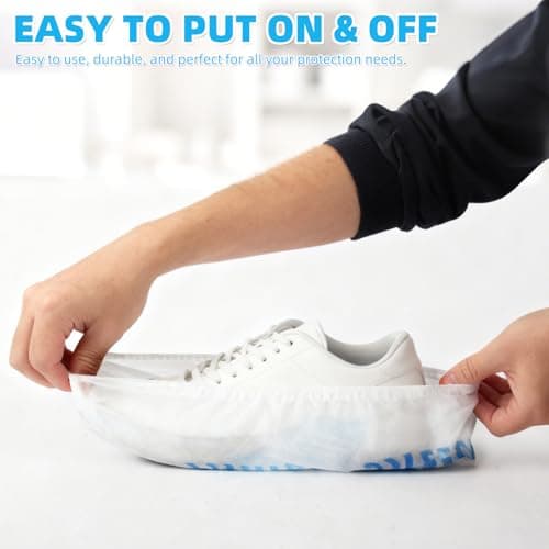 WUJUN Disposable Shoe Covers,Boot Cover,White,100 Pack (50 Pairs) — view 5