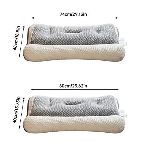 Proease Pillow for Sleep Apnea, Proeases Orthopedic Deep Sleeps Pillows, Ergonomic Pillow for Neck and Shoulder, Proeases Pillows for Side, Back, Stomach Sleepers (Grey) — view 2