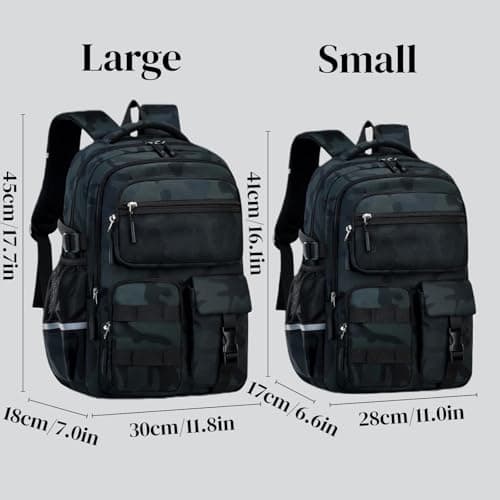 EKUIZAI Boys Backpack for Kids Camouflage Bookbag for Elementary Middle School Students Large Capacity Casual Backpack for Boys Teen,Camouflage Green,L — view 2