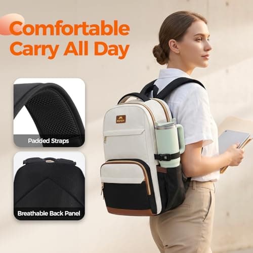 MATEIN 15.6 Inch Backpack Womens, 14 Pockets Lightweight Fashion Backpack — view 6