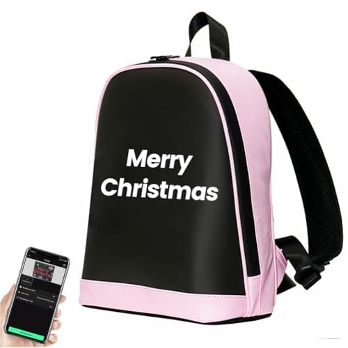 Gugxiom LED Backpack, App Controlled Light Up Backpack, 64x64 High-Clear Screen with DIY Display for Outdoor Travel and Advertising (Pink) — view 6