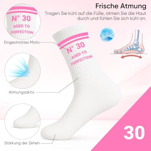 Scinzene 30th Birthday Gift Set for Women, Limited Edition 1996, Cotton Socks and Stainless Steel Keyring with Gift Bags, Funny 30th Birthday Gift for Women — view 4