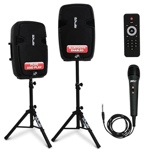 Pyle Portable PA Speaker System 1800W Bluetooth Active/Passive Outdoor