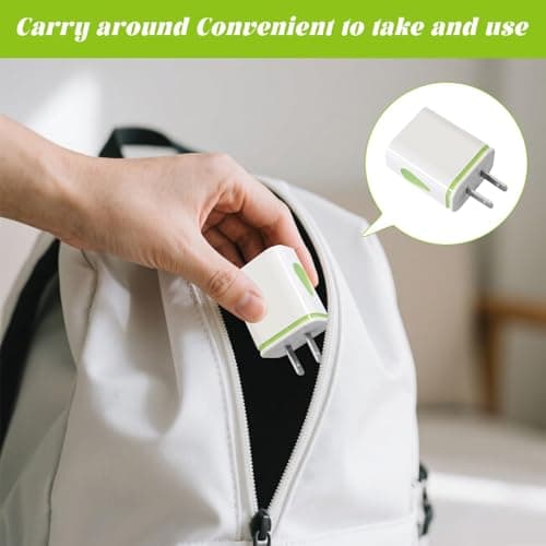 2 PCS UK to USA Plug Adapter with Dual USB Ports,Compact Design UK to US Plug Adaptor (2.1A Fast Charge) for US/Canada/Mexico Travel,Compatible with iPhone/Samsung/Etc — view 6