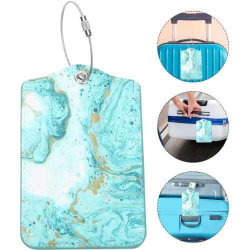 HYTROVE Pu Luggage Tag Travel Name Tag for Suitcase with Lightweight Portable Design and Stainless Steel Loop Suitable for Honeymoon and Anniversary Trips — view 6