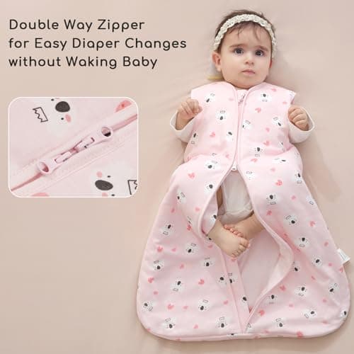 Yukkidds Baby Sleeping Bag 1.5 Tog, Cotton Sleep Sack 0-6 Months — view 3