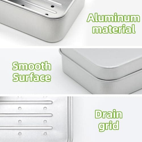 4 Pcs Travel Soap Cases, Aluminum Soap Box, 150ml, Rectangular — view 3
