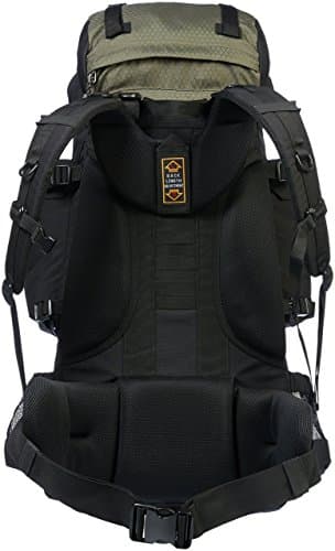 Amazon Basics Internal Frame Waterproof Hiking Backpack Rucksack with Rainfly, 75 L, Green — view 6