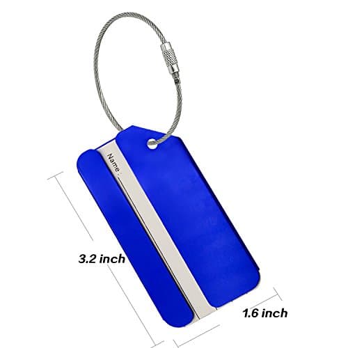 Aluminum Luggage Tag for Luggage Baggage Travel Identifier By Ovener (Blue 2 Pcs) — view 5