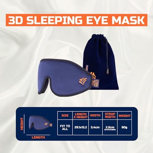 The Pack Wolf Company - Blackout Eye Masks for Sleeping, Contoured 3D Eye Mask for Sleeping, Memory Foam Sleep Mask, Eye Mask with Travel Pouch and Ear Plugs, Eyelash Friendly Blackout Sleeping Mask — view 4