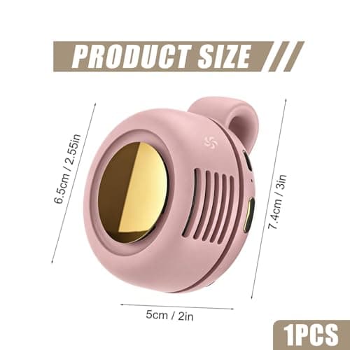 BRTNUP Silent Mini Bladeless Fan Portable Waist Clip Fan Rechargeable Hands-Free Belt Fans with 3 Speeds for Travel Office Shirt, Summer Gift for Outdoor Lovers (Pink) — view 2