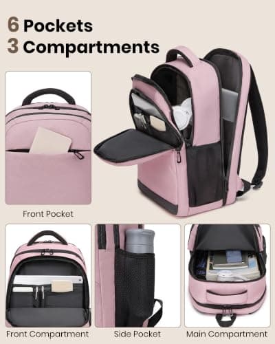 Shavont Laptop Backpack with 3 Compartment Lightweight Rucksack for Women — view 2