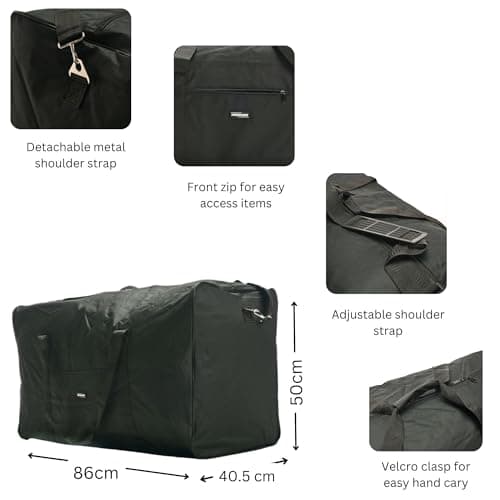 L&B Extra Large XXL Holdall - Very Big X-L Duffle Bags for Travel, Storage or Laundry - Polyester 86 cm 34 Inch X40.5m X50cm 174 litres Black — view 2