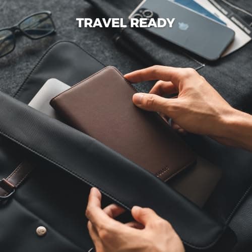 VULKIT Passport Holder Travel Wallet, Leather Passport Holder Cover RFID Blocking Travel Document Organiser for Women Men — view 5