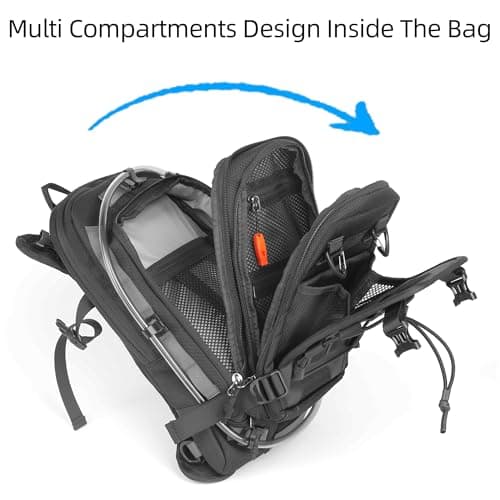 Rhinowalk Motorcycle Tank Bag Multifunctional Motorbike Storage Bag Luggage Backpack with Molle System Water Bladder Shoulder Strap Rucksack — view 3