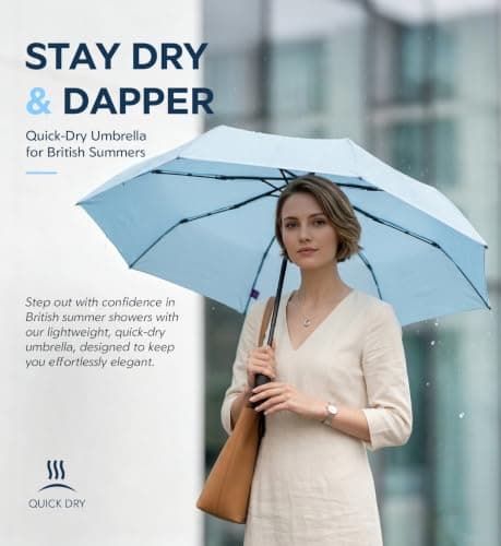 LILAC Windproof Automatic Umbrella, Strong 7 Ribs Compact Travel Brolly — view 2