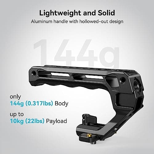SMALLRIG Lightweight NATO Top Handle, Quick Release NATO Grip with NATO Rail for DSLR Camera Cage, Universal Top Handle built in 5 Cold Shoe Adapters - 4345 — view 2