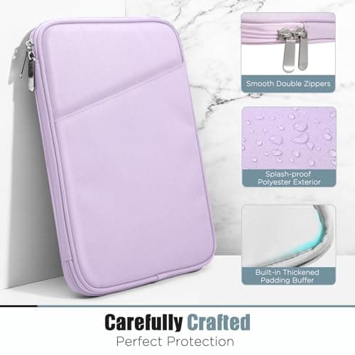 TiMOVO 13 Inch Tablet Sleeve with Pocket, Purple Lavender — view 4