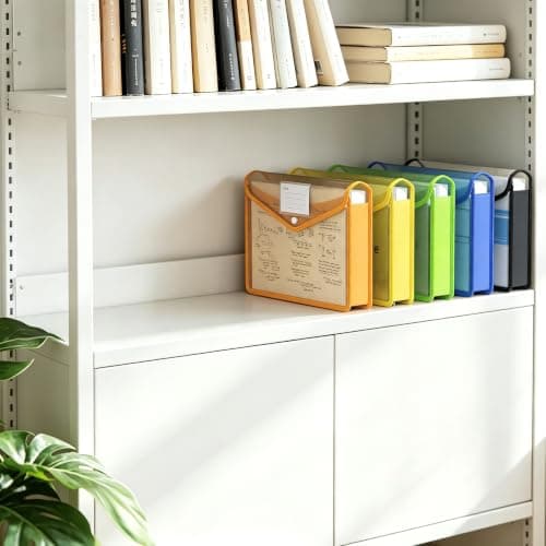 A4 Plastic File Folders, 5 Pcs Assorted Colors Transparent Envelopes, Waterproof Snap Closure Document Organizer, No Dividers, Large Capacity for School Office Home — view 6