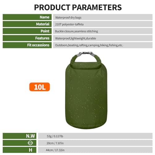 Desoto Waterproof Dry Bag Rucksack Beach Bag Superb Waterproof Bags 10L — view 2