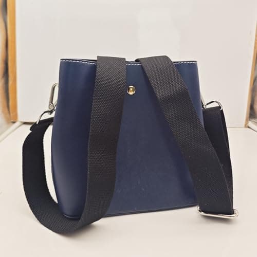 Hibate 1.5" Wide Cotton Replacement Crossbody Bag Strap for Women's Handbags Shoulder Straps - Black/Silver Hardware — view 4