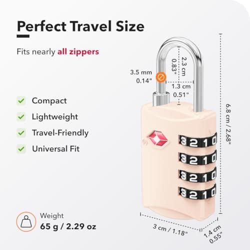 NovLock Suitcase Padlocks, TSA Approved Luggage Locks, Travel Padlocks — view 4